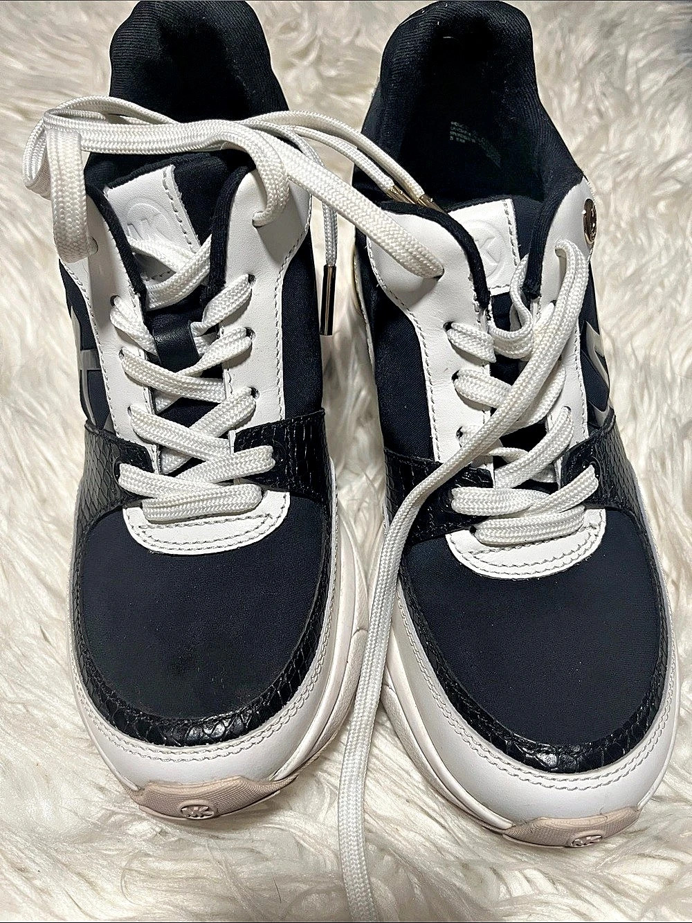 Michael Kors Olympia Sneaker Black & White Sneakers size 5.5
